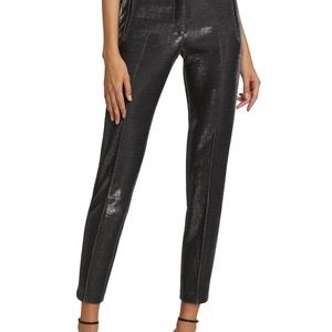 Akris Punto Fabia Faille Slim Trousers Graphite, size 6